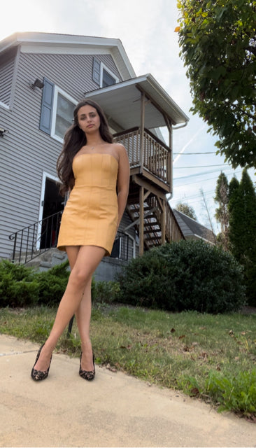 Sz Sm Zara Bustier Body Con Dress Vegan Leather – eliterepeatny