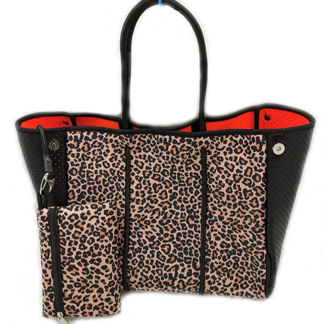 Neoprene Leapard Print Tote