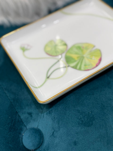 Hermes' Lily Pad Teabag Dish Plate Accesory w  box