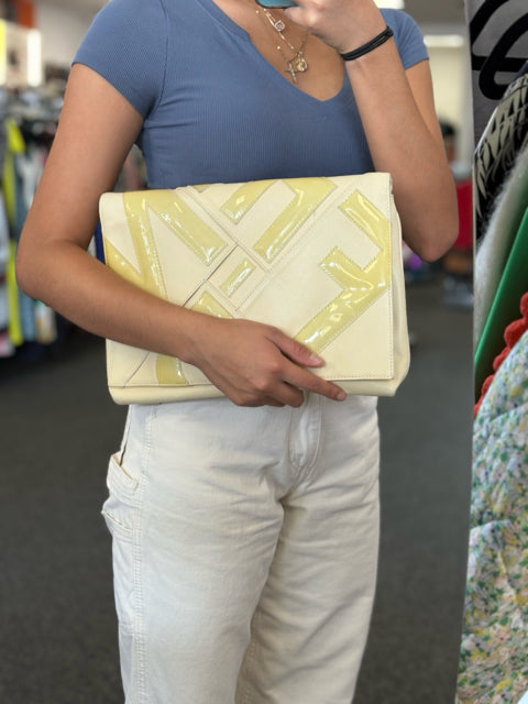 Fendi Leather Clutch Shoulder Bag