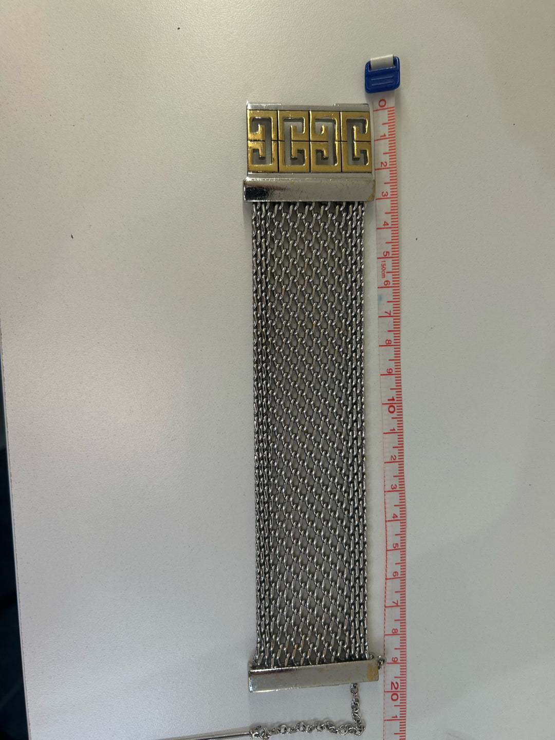 Vintage Givenchy 1.5" Mesh 2 Tone Bracelet