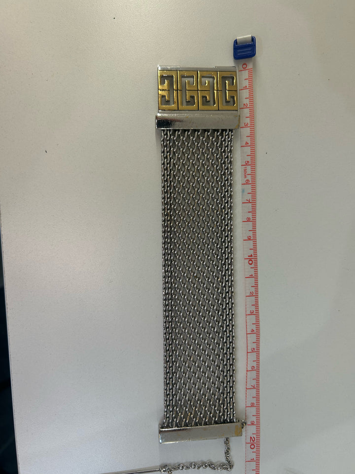 Vintage Givenchy 1.5" Mesh 2 Tone Bracelet