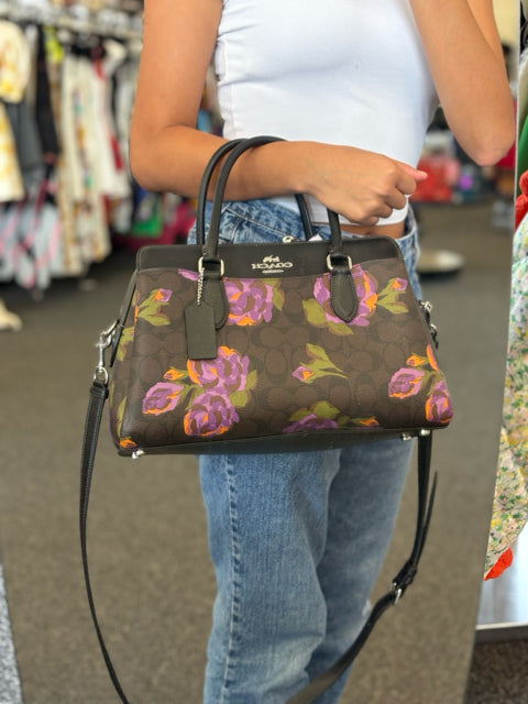 Coach Satchel Leather 2 Handle Hand Bag