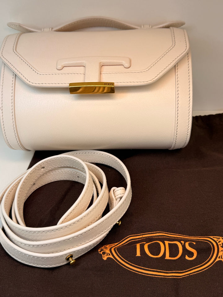 Tod's Cream Mini Timeless Flab Designer Bag