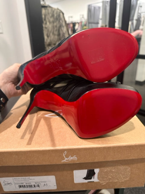Christian Louboutin Sz 41 NIB DOUX VOILE 120 Mesh Open Toe Boot