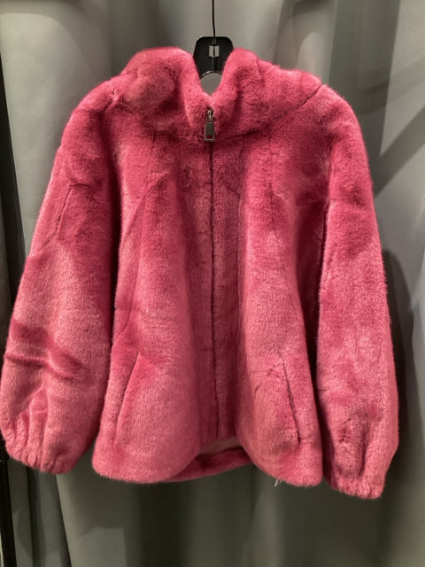 Chic Pink Faux Fur Jacket Coat