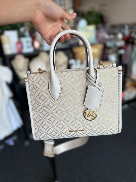 Michael Kors Cream/Gold Cross Body Bag