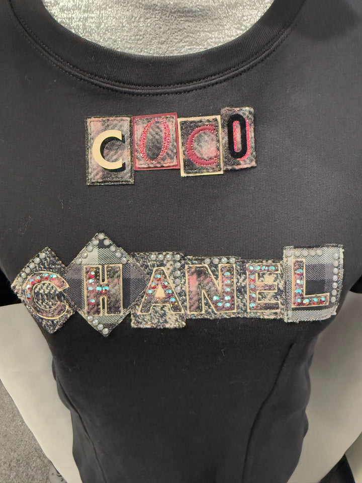 Chanel SS Cotton Coco Chanel Patchwork T-shirt Size 36
