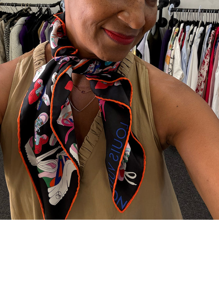 NWT Louis Vuitton "Sneakers" Silk Scarf