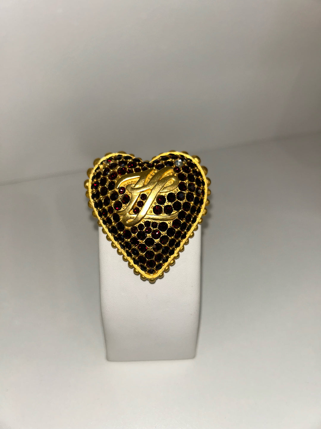 Karl Lagerfeld 3.25" KL Ruby Rhinestone Pin Jewelry