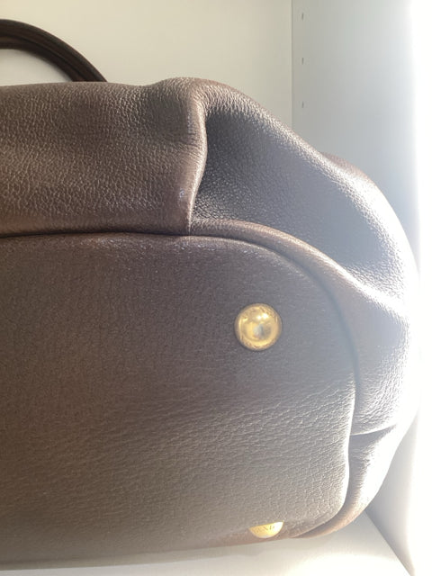 Prada Brown Leather Designer Satchel Bag