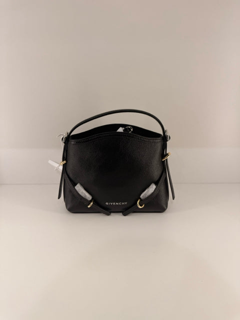 NWT Givenchy Small Black Calfskin Nano Voyou w/ Crossbody Strap Designer Bag.