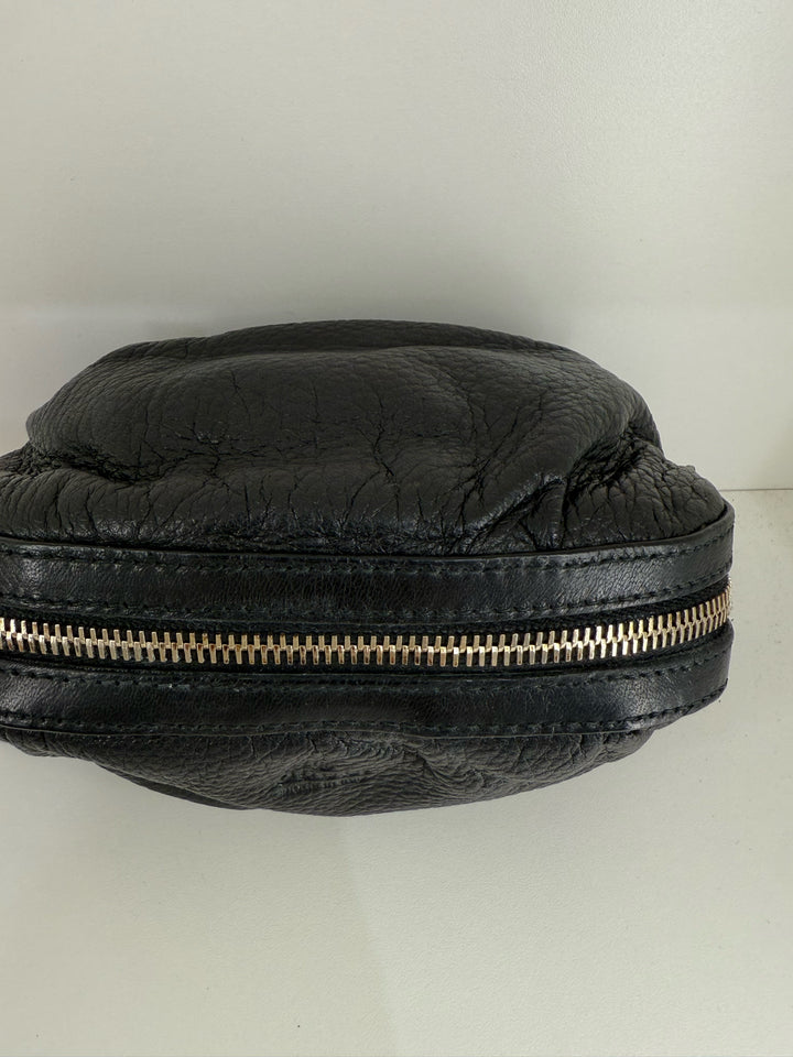 Gucci Bamboo Pull Small Pebbled Leather Pouch Bag