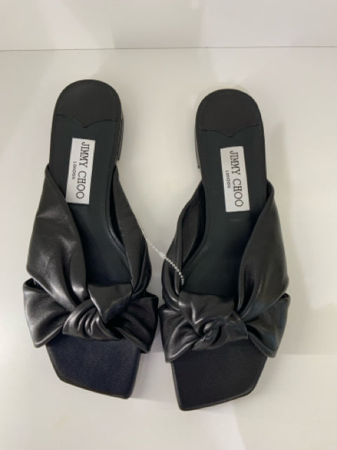 Pre Owned Jimmy Choo Shoe w Box Leather mule slide sz 37