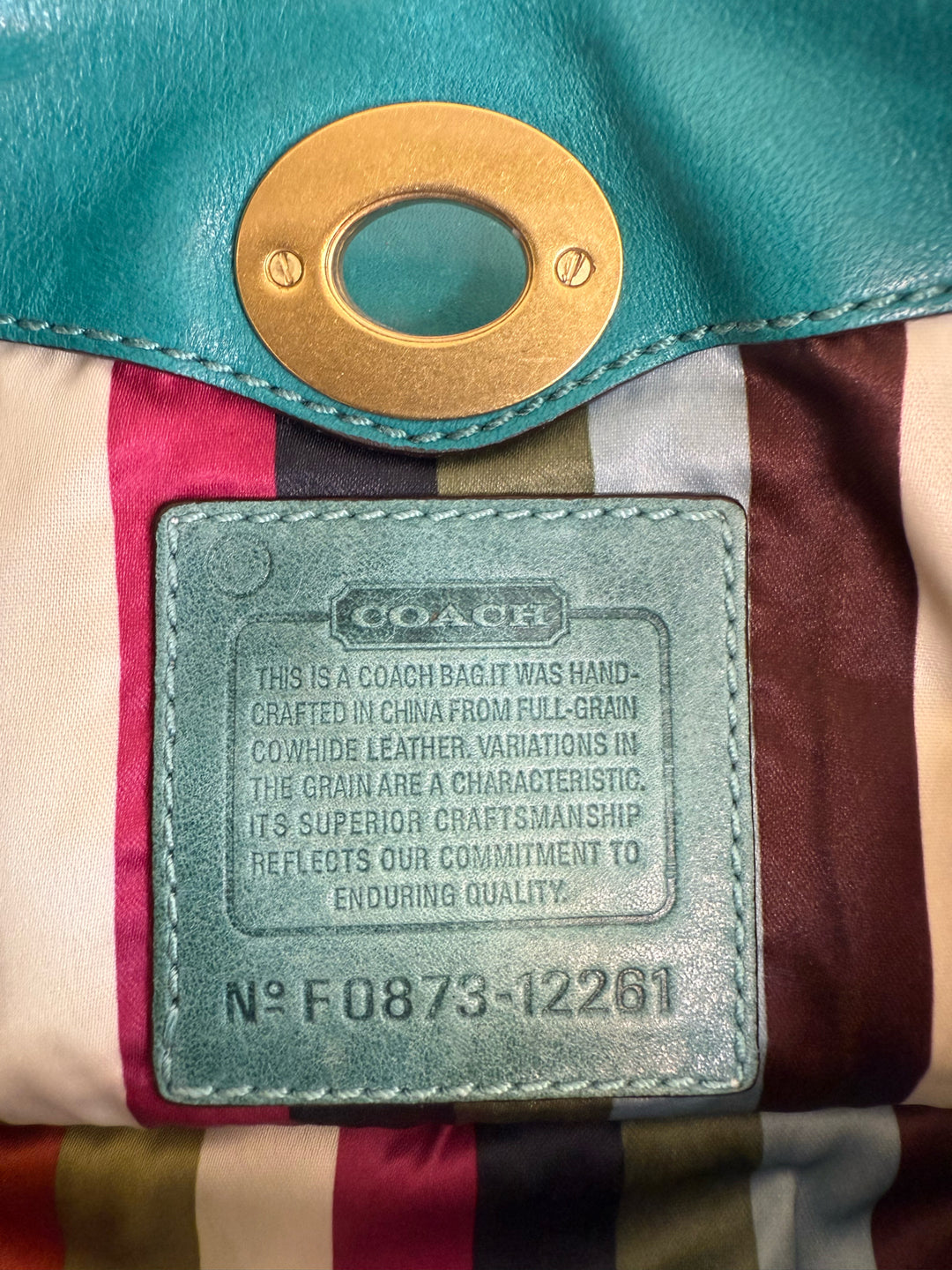 Coach Foldover Turnlock Clutch Bag