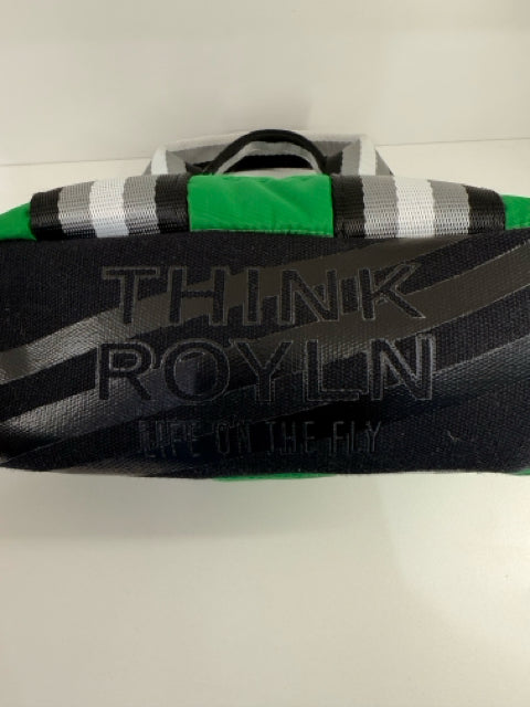Pre Owned THINK ROLYN Green Nylon Quilted Single Zip Mini Tote Cross Body Bag.
