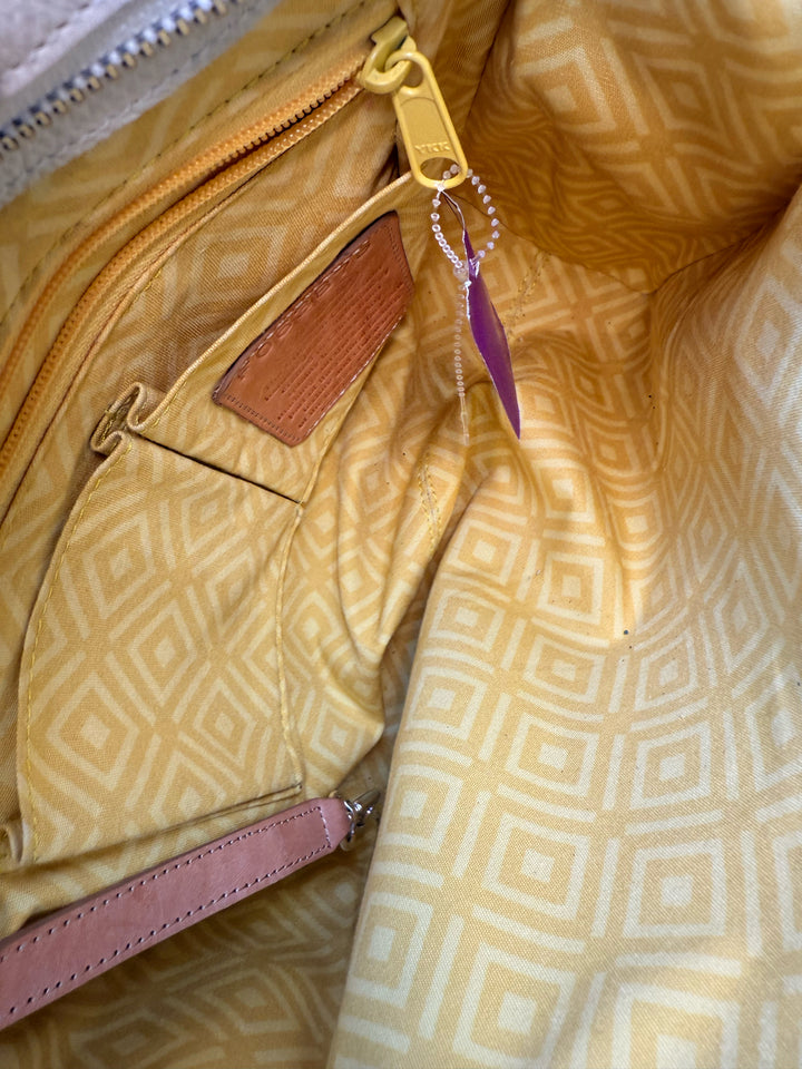 Brighton Small Leather Tote w/ Embossed Flower Pattern