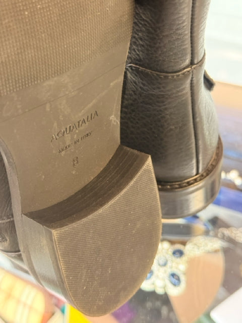 Aquatalia Black Sz 8 Ankle Boots w/ Buckle Shoes