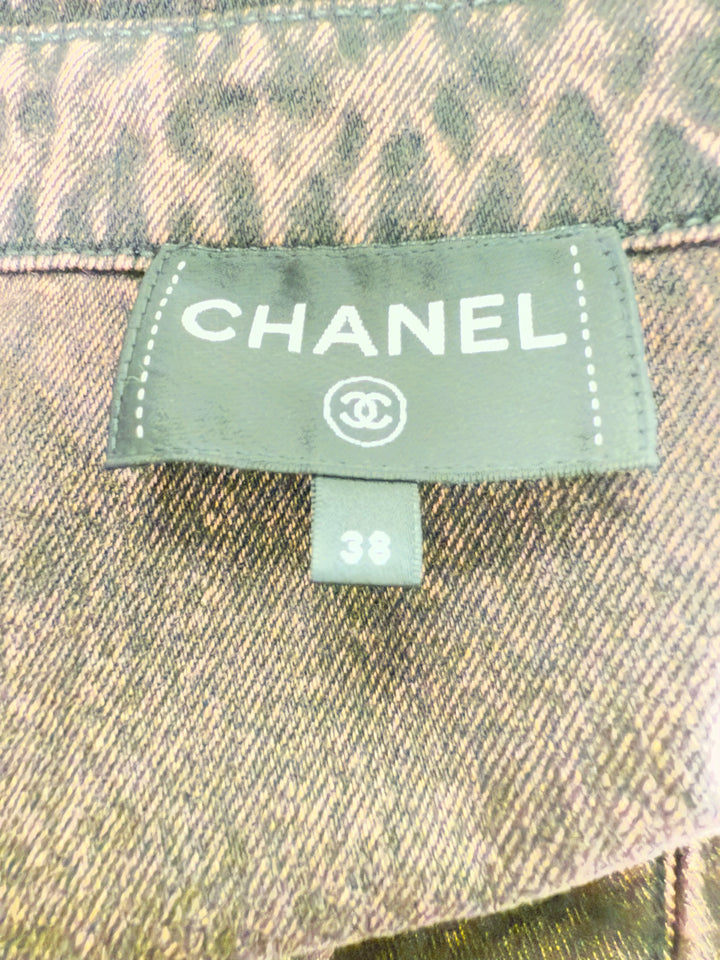 Chanel 24A Denim 2 PC Ensemble, Vest & Trouser Size 36-38
