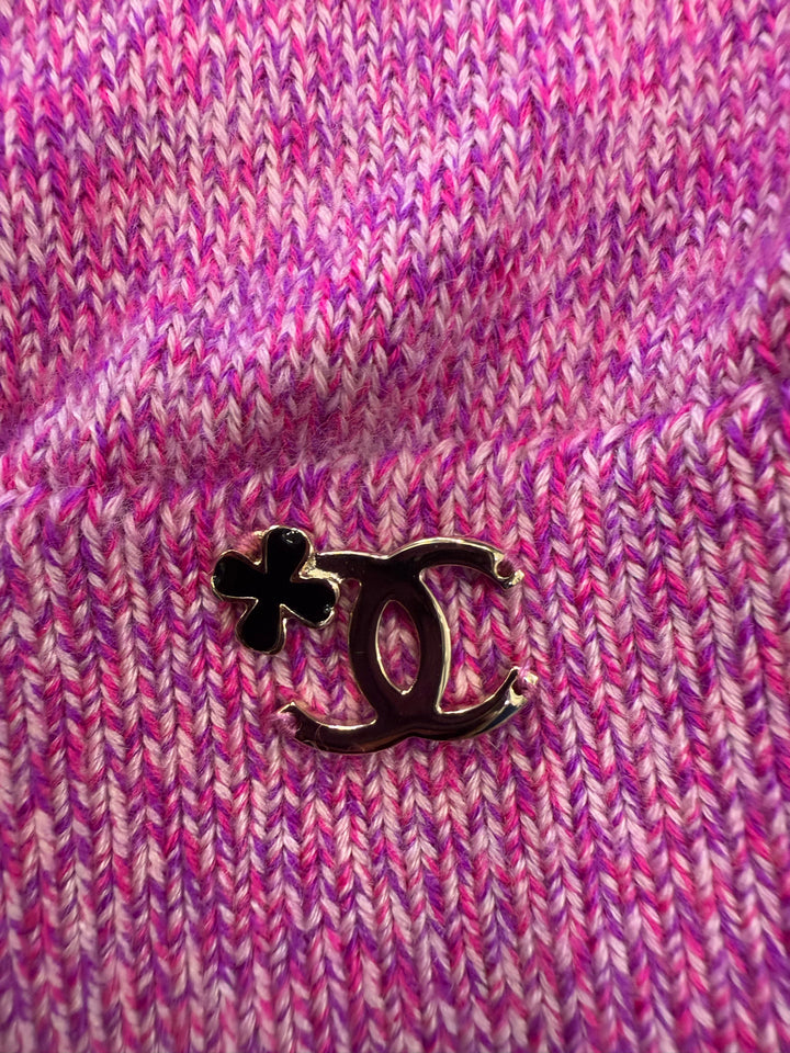 Chanel 2022 Cashmere Crew Neck CC Logo Sweater Size 38