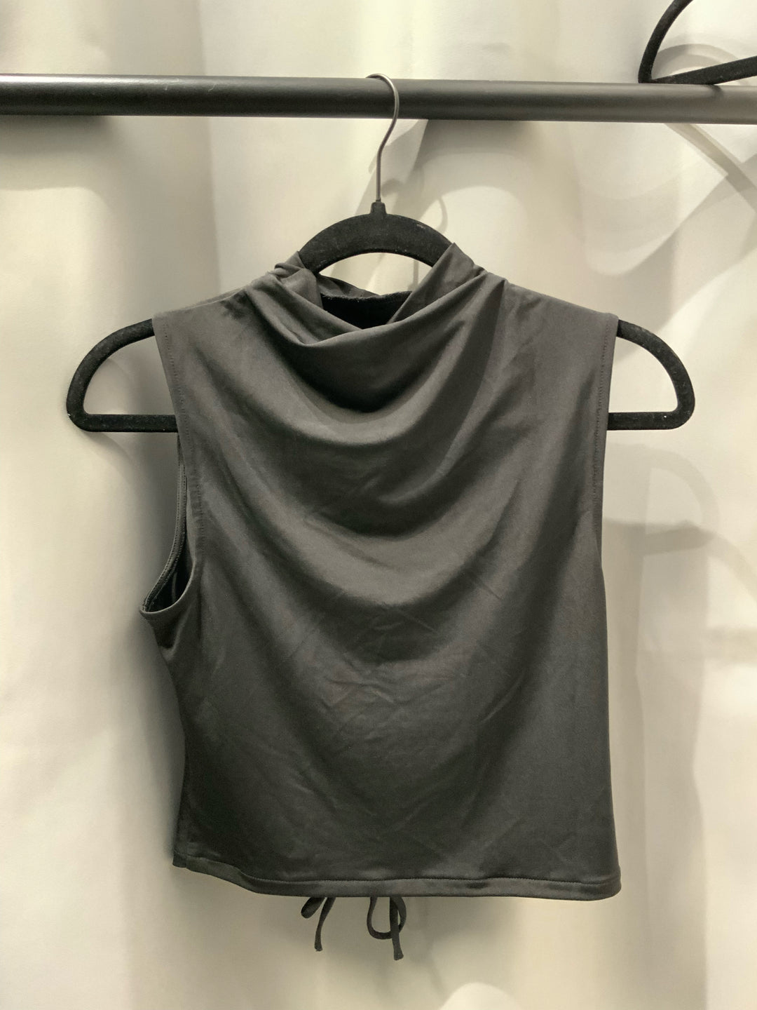 Open Edit Black Mock Neck Casual Top