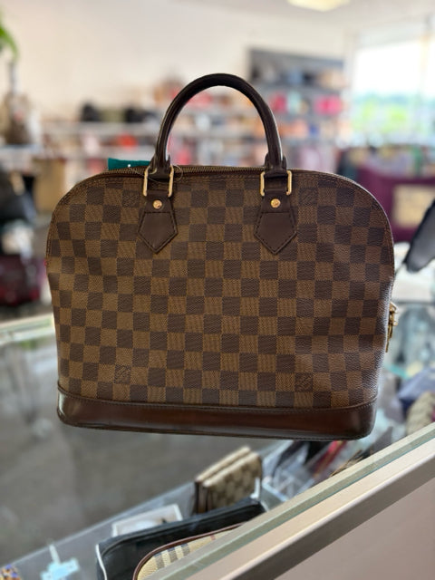 Louis Vuitton Canvas Damier Ebene Alma Handbags