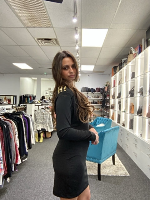 BCBG Sz S Black w Studs Dress