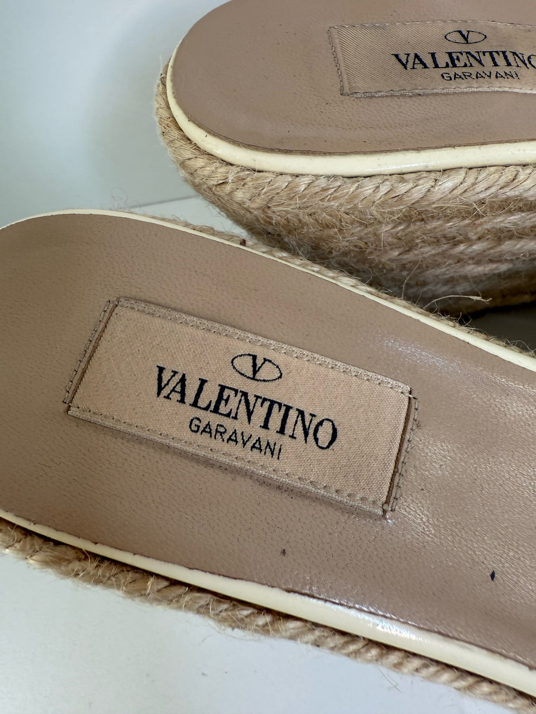 Valentino Raffia Wedge Shoes Sz 39