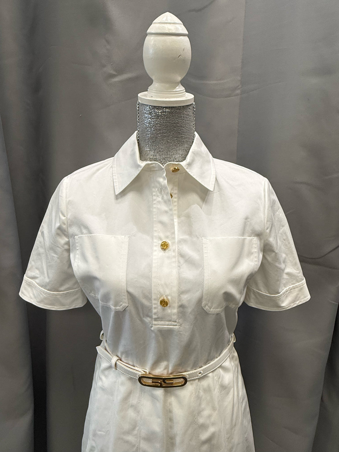 NWT Gucci White S/S Polo DRESS Size 40