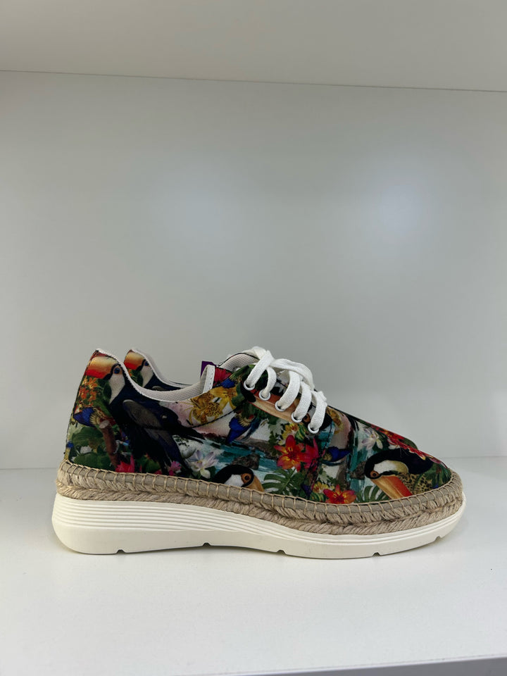 AZURA Tropical bird print w Espadrille Sneakers