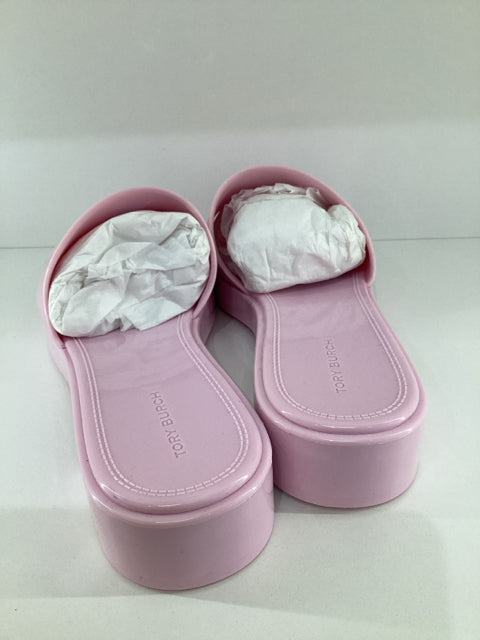 NIB Tory Burch Sz 8 ELEANOR Pink Jelly Slide Shoes