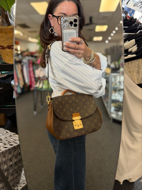 Pre Owned Louis Vuitton Monogram Eden PM Brown Handbag w/ Dustbag.