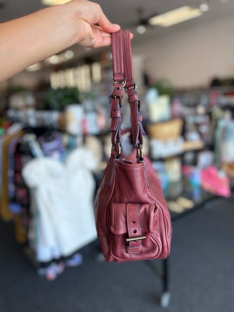 Prada Shoulder Leather Vintage Plum Handbag
