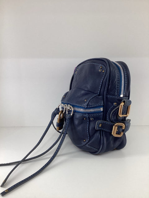 Pre Owned Chloe Paddington Blue Leather Crossbody Designer Bag, No Strap