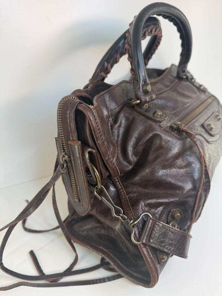 Balenciaga Distressed Leather Classic City with Dustbag Bag