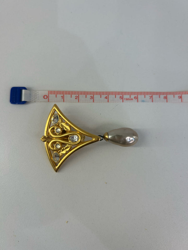 Vintage Karl Lagerfeld Inverted Triangle W/ Rhinestone Earrings