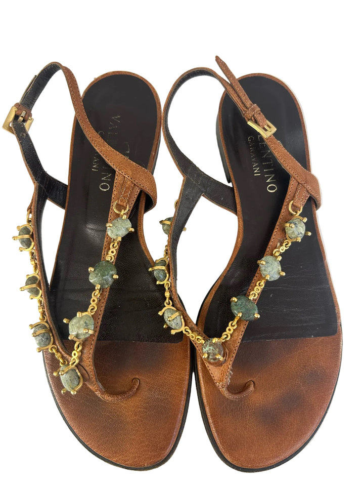 Valentino Garavani Thong w/ Stones Shoe Sz 36.5