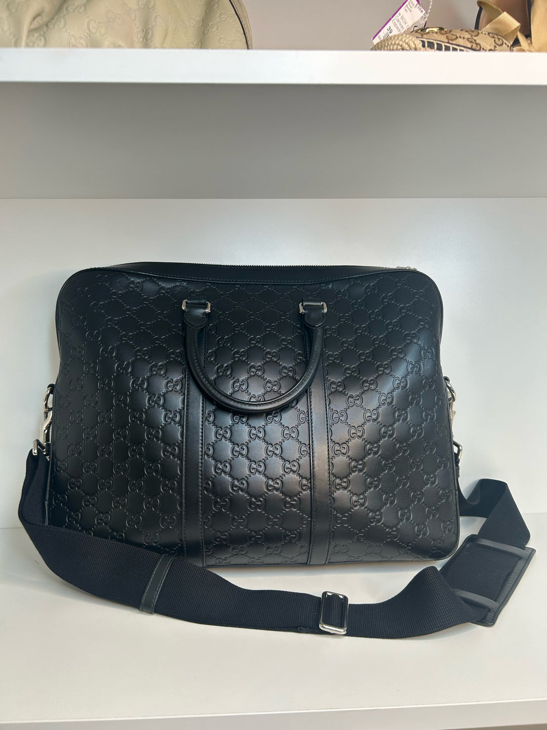 Gucci Guccissima Computer Briefcase w/ Strap Designer Bag