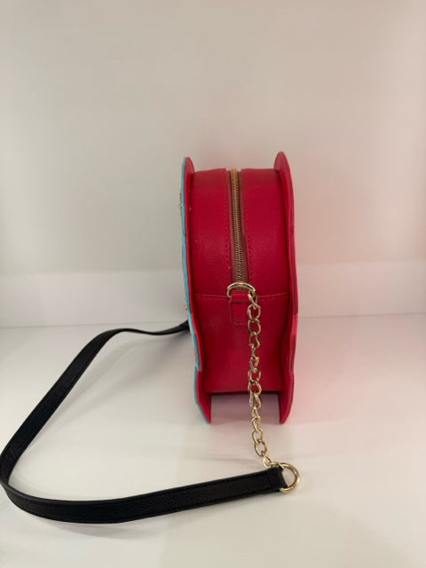 Pre Owned Betsy Johnson Leather Pink Ferris Wheel Style Hand Bag