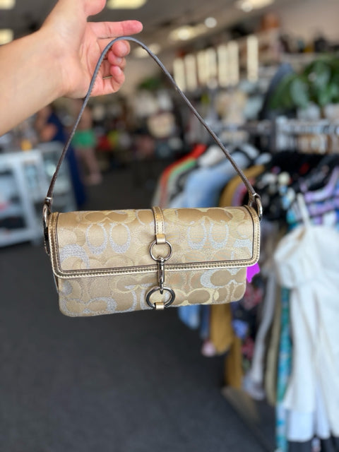 Coach Canvas Gold Handbag