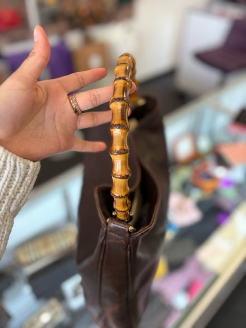 Gucci Bamboo Top Handle Leather Hand Bag Vintage