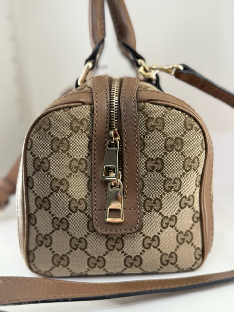 Gucci GG Brown & Pink Boston Bag Designer
