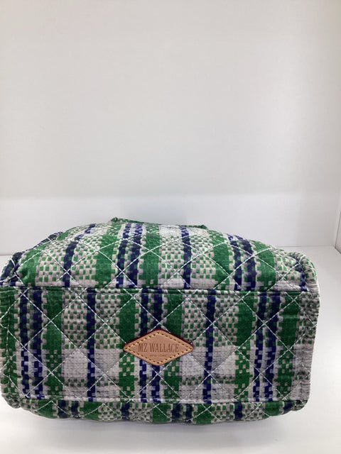 NWT Mz Wallace quilted tote plaid design w/dustbag Cross Body Bag.