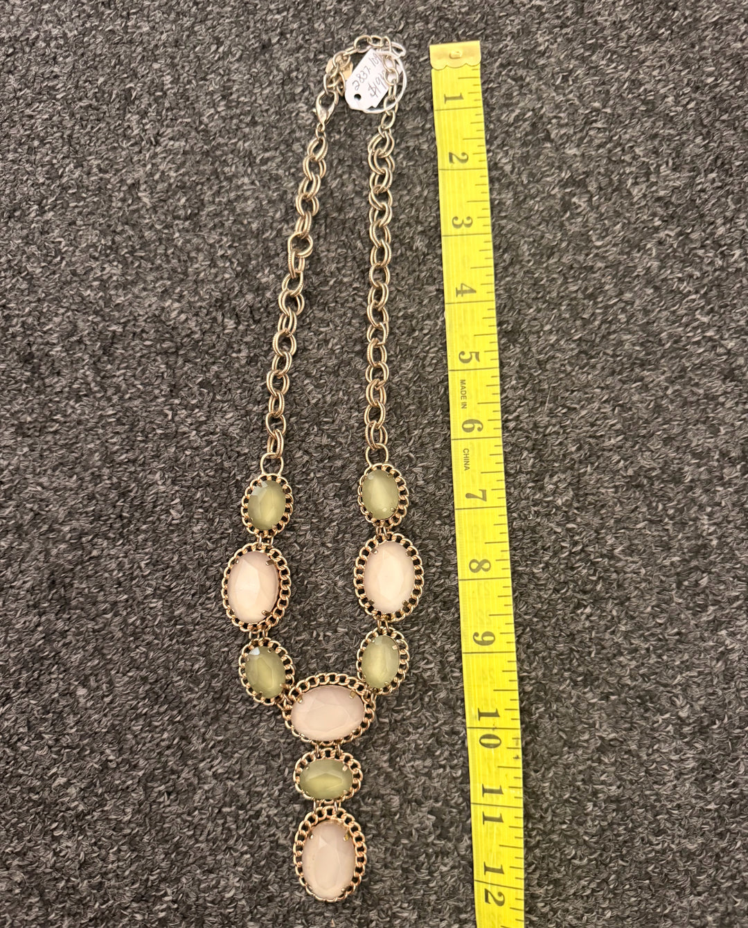 Vintage Gold Statement Necklace w/ Faux Stones