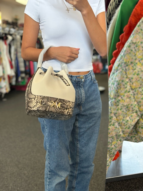 Michael Kors Leather Snake/Cream Bucket Bag