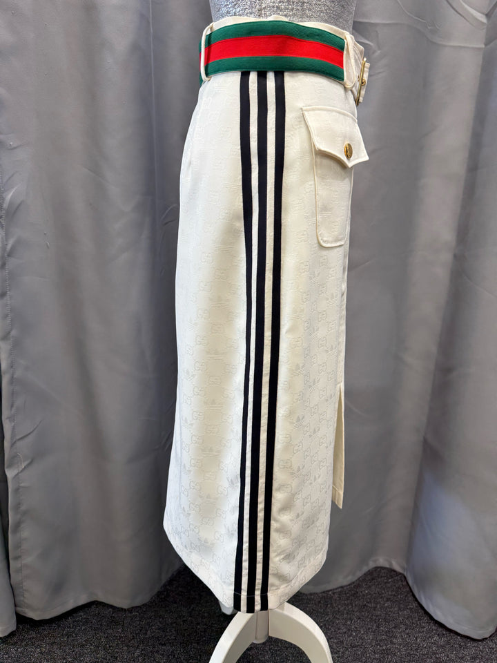 NWT GUCCI X Adidas Web Belted A Line Skirt