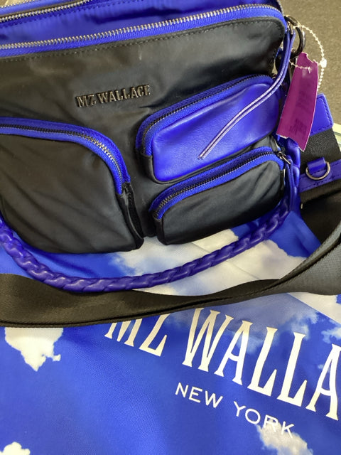 Pre Owned Mz. Wallace Nylon Black w/ Blue Accents Cross Body Bag w/ Dustbag.