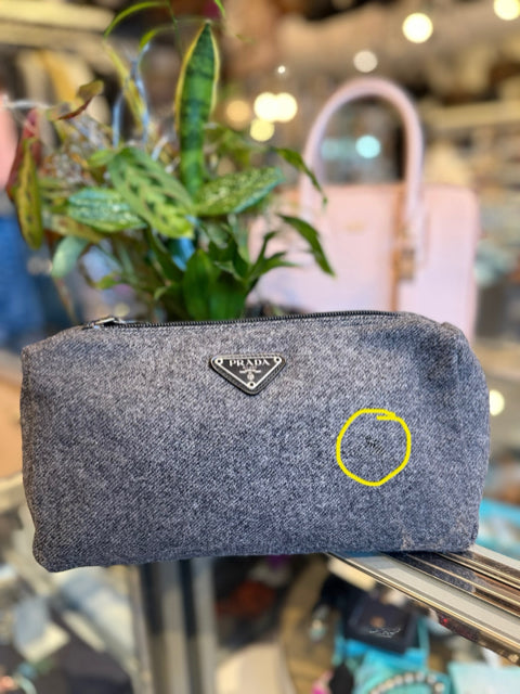 Prada Vintage Vanity Case Accessory Make Up Bag Fabric