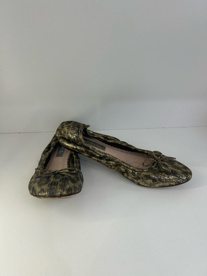 SJP Gelsey Gold Leopard 37.5 Flats