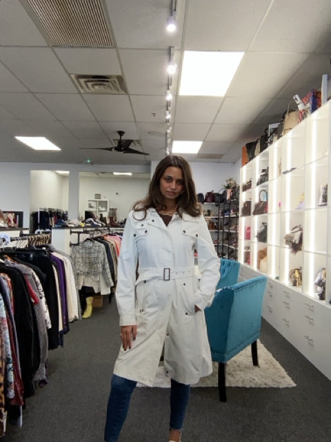 Burberry Sz S White Lightweight Raincoat Trench Coat
